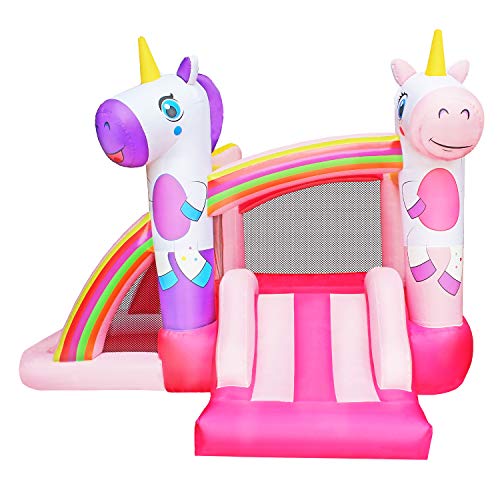 RETRO JUMP Unicorn Inflatable Bouncer Princess Bounce House with Slide Kids Jumper Bounce House with Blower for Birthday Party Gift - Thumbnail 5