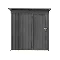 HOOPOOCOLOR 5X4ft Metal Storage Shed, Outdoor Garden Shed with Floor, Waterproof Vertical Tool Shed Cabinet Lockable Sheds Outdoor Storage Clearance for Patio (Grey)