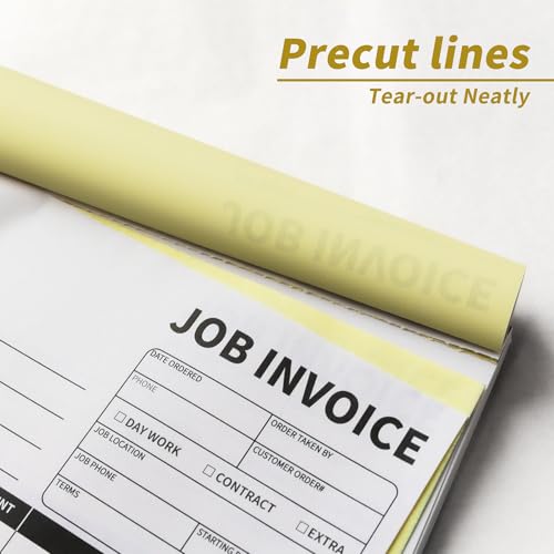 carbonless work order forms75 x 11 inches invoices for small businesssales order book with backing board 2-part receipt with carbon copy 50 sets
