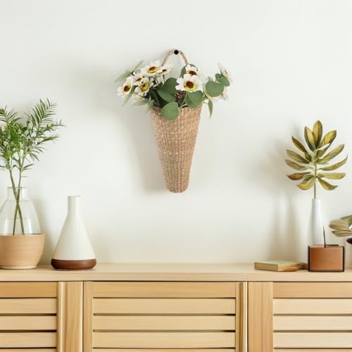 Almacenamiento multiusos para hogar con diseño ventilado en cesta pequeña tejida a mano 8