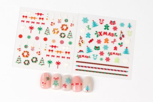3D Christmas Nail Stickers, 30 Sheets Holiday Nail Art with