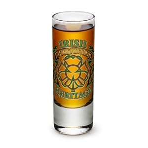 FireFighter Fire Deptment -Ireland Bravest Irish Heritage -Shot Glass Shooter Heavy Base Tall 2 Ounce – Set of 36 – Mini Small Glass – For Liquor – Whiskey, Tequila, Vodka, Spirtis, Beverages