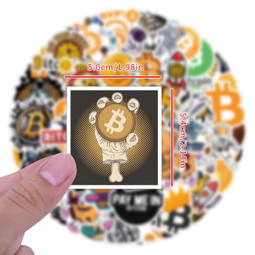 60pcs Bitcoin Crypto Stickers, Funny Digital Currency Stickers for Water Bottles, Laptop, Computer, Phone, Guitar, Luggage Vinyl Waterproof Party Favors for Water Bottles (Bitcoin) - Image 5