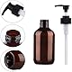 HAOHIZE Empty Plastic Pump Bottles Dispenser, 500ml Soap Dispenser Bottles Bathroom Countertop Pump Dispensers Refillable Pump Bottles for Dispensing Lotions Shampoos (1 Brown)