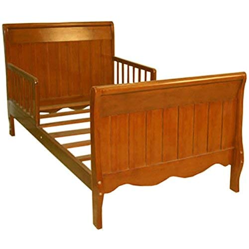 Angel Line Sleigh Toddler Bed with Solid Panel in Oak Finish