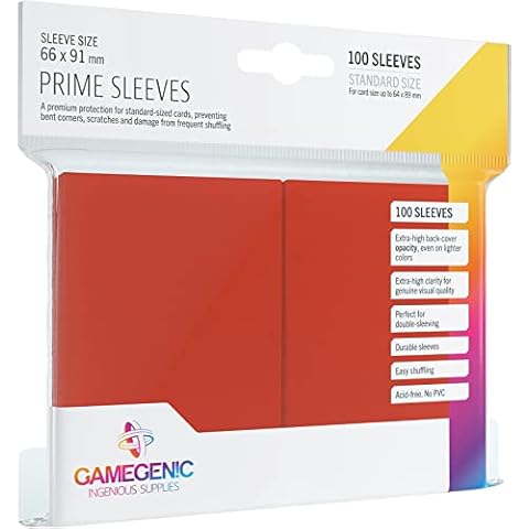 Gamegenic GGS11015ML Prime Sleeves (100-Pack), Red Cover