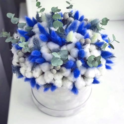 Miniatura 5 de Minnhua 120pcs Pampas Grass Flores Secas Ovatus Secas Naturales 43 Cm Flores Secas Naturales Flores Bohemias Decoración De Cumpleaños Boda Decoración Del Hogar Azul