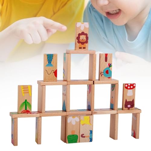 Juego de dominó animal de madera para niños miniatura 7