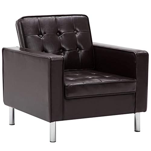 Preisvergleich Produktbild vidaXL Chesterfield Sessel Kunstleder-Polster Braun Loungesessel Clubsessel