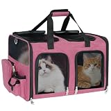 Cat Carrier for 2 Cats Double Pet Carrier Extra Large Multi Cat Travel Pink