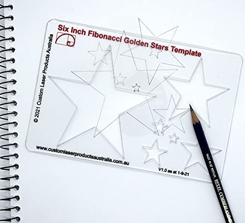 CLPA Fibonacci 3-Piece Template Set - 6" Circle, Star and Square, Clear, Set of 3 - Image 4