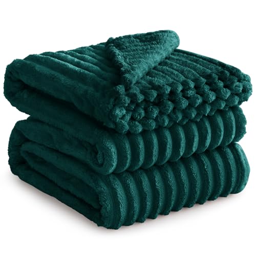 RUIKASI Kuscheldecke Flauschig Decke Dunkelgrün - 220x240cm XXL Fleecedecke Sofadecke Couchdecke für Wohnzimmer Deko Blanket, Weiche Wolldecke Warme...