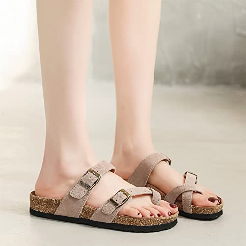 Guoluofei Women's Cork Footbed Slide Sandals With Arch Support,Comfortable Summer Beach Sandals For Women Girls Ladies #TOP1