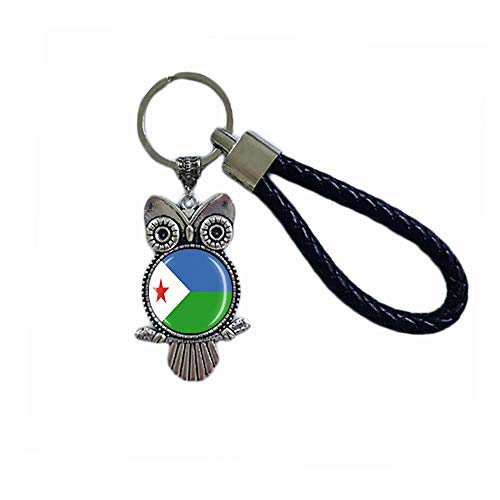 Djibouti Porte-clés en cristal en forme de hibou pour homme et femme