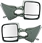 Mirrors Power Heated Memory Towing Black Textured Chrome Pair for Nissan Suzuki