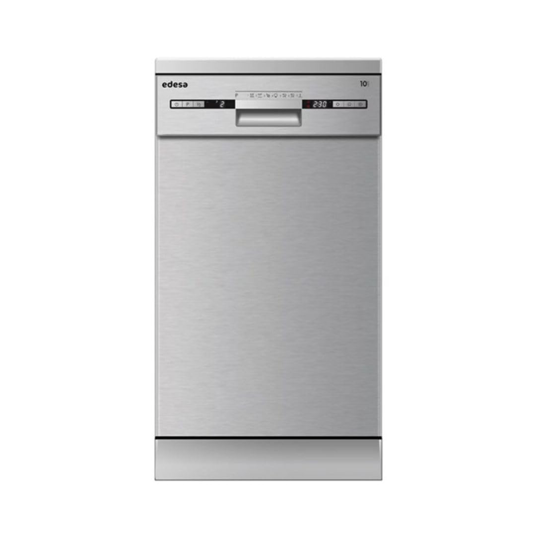 Edesa | Lavavajillas Libre Instalación | Modelo EDW-4710 X | Ancho de 45 cm | 7 Programas de Lavado | Clase de eficiencia Energética E | Acabado en Acero Inoxidable Gris