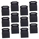 BIUDECO Caja de Obsequio Portátil para Pasteles Pequeña, 12 Unidades de Cartón Negro Resistente, Multifunción para Cupcakes y Postres, Adecuado para Fiestas y Embalaje Seguro