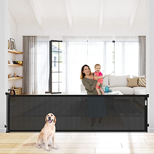92 Inch Retractable Baby Gates for Doorways Extra Wide Baby Gates Extra Wide Dog Gates for The House Baby Gates for Dogs Extra Wide Pet Gates for Dogs Outdoor Baby Gate for Stair Extra Long Baby Gate