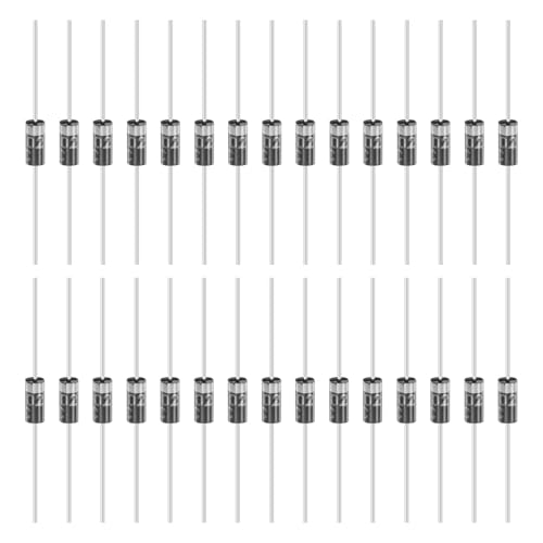 sourcing map 30 Pcs 1N4002 Rectifier Diode, 1A 100V DO-41 Electronic Silicon Diodes for Charger Industrial Power Adapter Supply Inverter Switching Power Supply