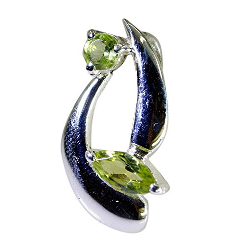 Pendentif argent sterling et péridot véritable style prong fait main