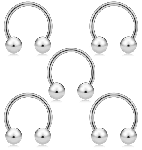 [From da Phactory] サーキュラー バーベル ボディピアス サージカルステンレス ボディーピアス 5個セットの商品画像（Amazon）