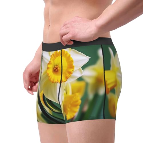 Men's Underwear Boxer Briefs Supersoft Brushed Stretch Boxer Briefs Daffodil Flower Mens Trunks3