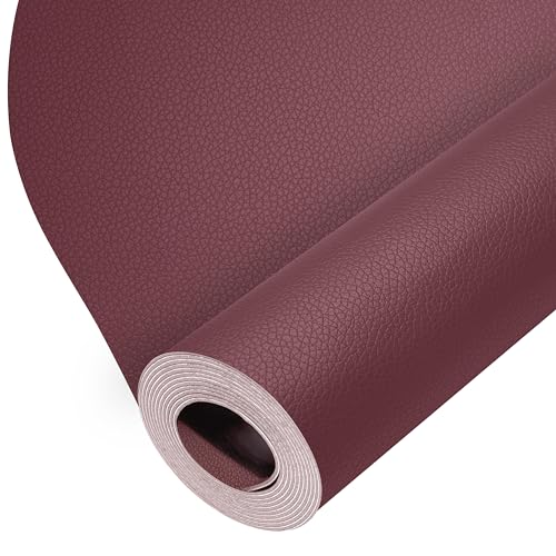 Image of ONine Leather Repair Patch,Leather Repair Tape, 12 x 48 inches Leather Repair Patch for Furniture,Vinyl Repair kit,Leather Couch Patch,for Sofas,Furniture,car Seats,Chairs(Wine red-Litchi Grain)