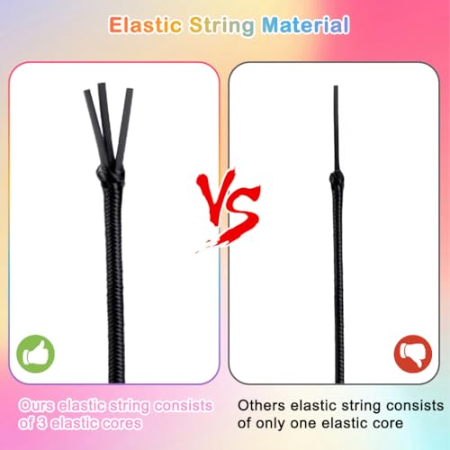 Image of HASTHIP 3 Rolls 1mm Nylon Elastic Beading String Cord, 50M Each Black White & Colorful Stretch Thread for Jewelry Making, Bracelet Necklace Crafting & DIY Bead Projects