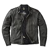 ScorpionEXO 1909 Vintage Leather Motorcycle Jacket Ventilated with Removable Thermal Liner and CE Rated Armor Included (Black/Brown - X-Large)