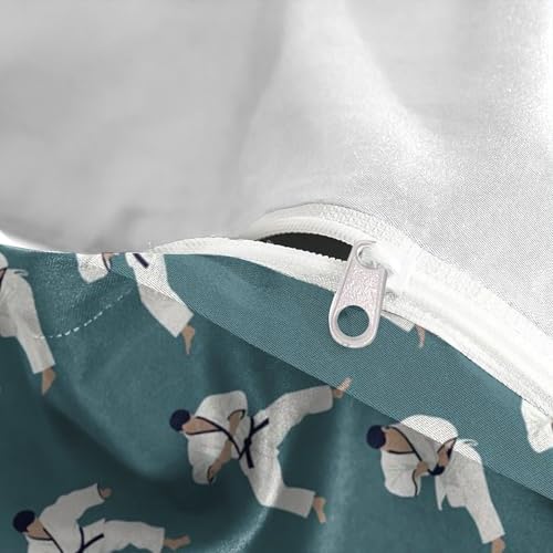 Housse de couette karate 3 pièces King drap microfibre imprimée 3D - 8