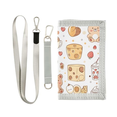 ALAZA Kids Wallets for Boys Girls Toddler Trifold Wallet Children Small Bear Milk with Zipper Coin Pocket