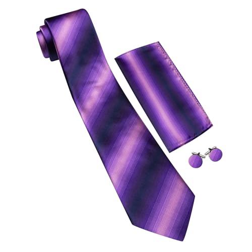 Image of Barry.Wang Plaid Ties Checkered Mens Silk Necktie Handkerchief Cufflinks