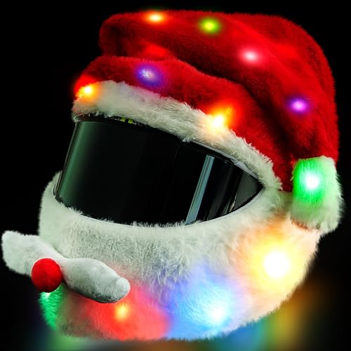Funda de casco de motocicleta navideña grande para hombre y mujer