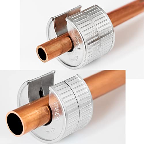 PLOWFAR Pipe Cutter 15mm and 22mm Set Copper Pipe Slice Tube Cutter Zinc Alloy Body with 2 Replacement Cutting Wheels