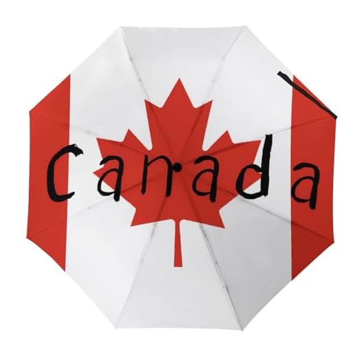 Windproof Canadian Flag Travel Umbrella