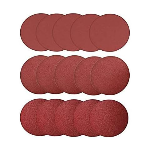 Sanding Discs Self-Adhesive Sandpaper Pack of 15 Diameter 125 mm 5x K80 + 5x K150 + 5x K240 + Storage Film Cover