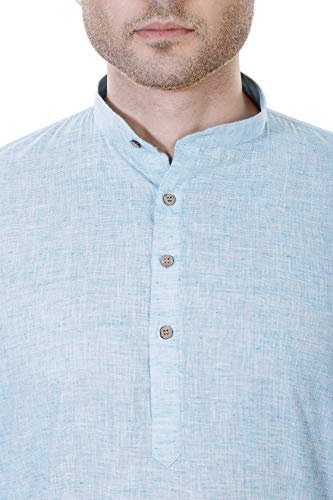 Image of Amazon Brand - Anarva Men's Pastel Linen Kurta Pyjama Set