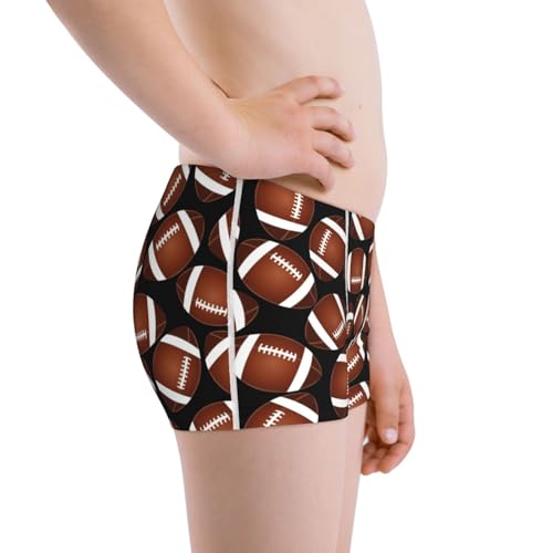 Boys' Cotton Boxer Brief Soft Underwear-Brown Football On Black2