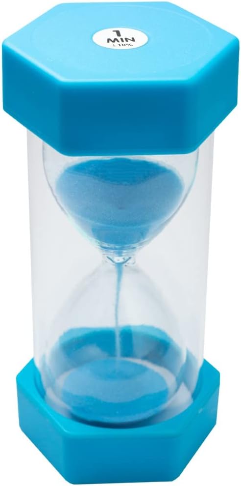 Sand Timer for Kids - 1 Minute Blue - 5 inches Hour Glass Acrylic Covered Clock for Classroom, Home & Kids Room - Medium-Single Pack image 4