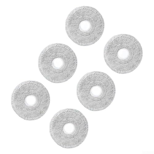 Kit de trapeador de repuesto para aspiradora MOVA E40 Ultra Robot, paquete de 6 almohadillas reutilizables de microfibra, lavables a máquina para trapear en seco y húmedo, eliminación de polvo de pelo
