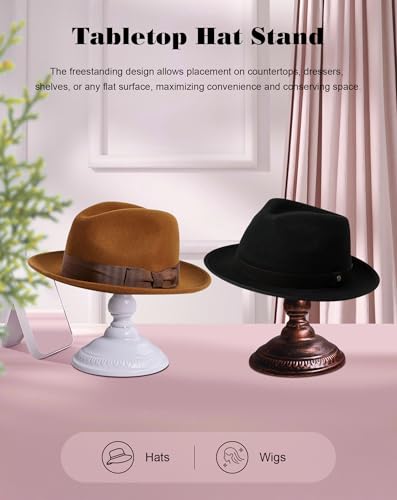 Support de chapeau autoportant CHADWICK porte-perruques dôme blanc