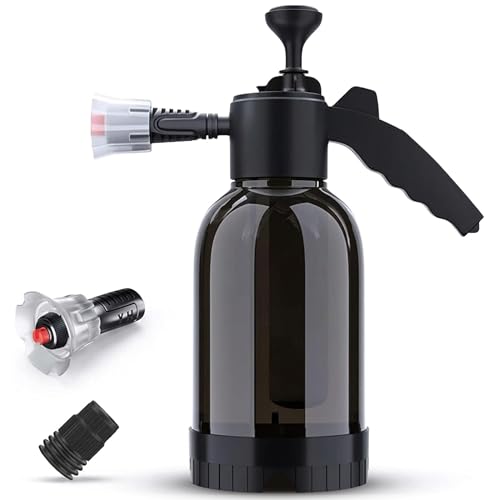 Snow Foam 2 Litre Pressure Sprayer with 2 Attachments Pump Sprayer 2L Handheld Foam Spray Bottle for Car Wash and Garden Cleaning | Spray Pump Bottle Multi Purpose Pressure Sprayer