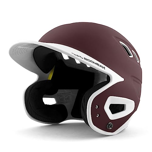 Boombah DEFCON Batting Helmet Maroon/White NOSCAE - Size Junior 6 1/4" - 7"