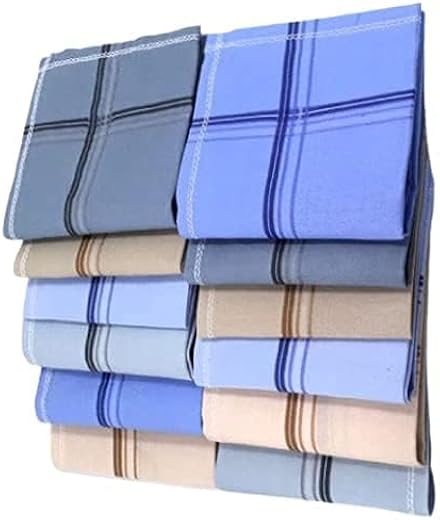 M2K HUB® Large Size Premium Cotton Handkerchief for Men, 100% Cotton Premium Collection Hanky For Men Big Size XXL (12 Pac...