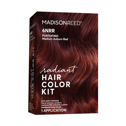 Image of Madison Reed Radiant Hair Color Kit - 6NRR Medium Auburn Red (Portofino Red), Salon-Quality Permanent Hair Dye, Superior Gray Coverage & Dimensional Color | PPD-Free & Ammonia-Free, 1 Pack