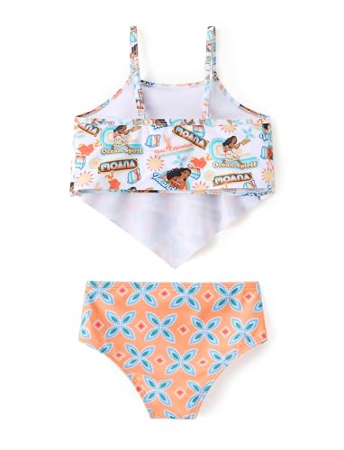 Image of Disney Frozen Elsa Stitch Moana Toddler Girls Two Pieces Ruffle Strap Bikini Top and Bottom Set Beach Swimsuit