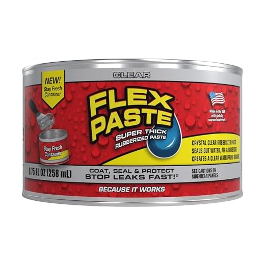 Flex Paste Rubberized Waterproof Sealant Paste, Clear, Half-Quart