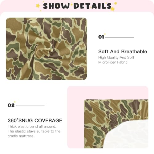 Image of VIGTRO Vintage Duck Hunter Baby Crib Sheets for Boys Girls, Breathable Soft Fitted Crib Playard Sheets Baby Mattress Sheet, M 52x28x9in