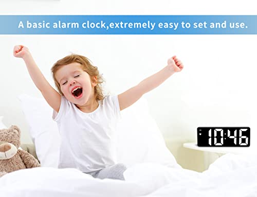 Iojbki Digital Alarm Clock For Bedroom,Mirror Surface Led Electronic Clocks,Adjustable Brightness, Snooze Model,Voice Control,12/24H Display,Alarm Clock For Kids,Office,Table,Nightstand #TOP1