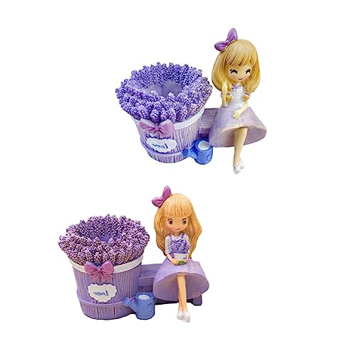 Lavender Girl pot à crayons en résine robuste, le cadeau de bureau idéal
